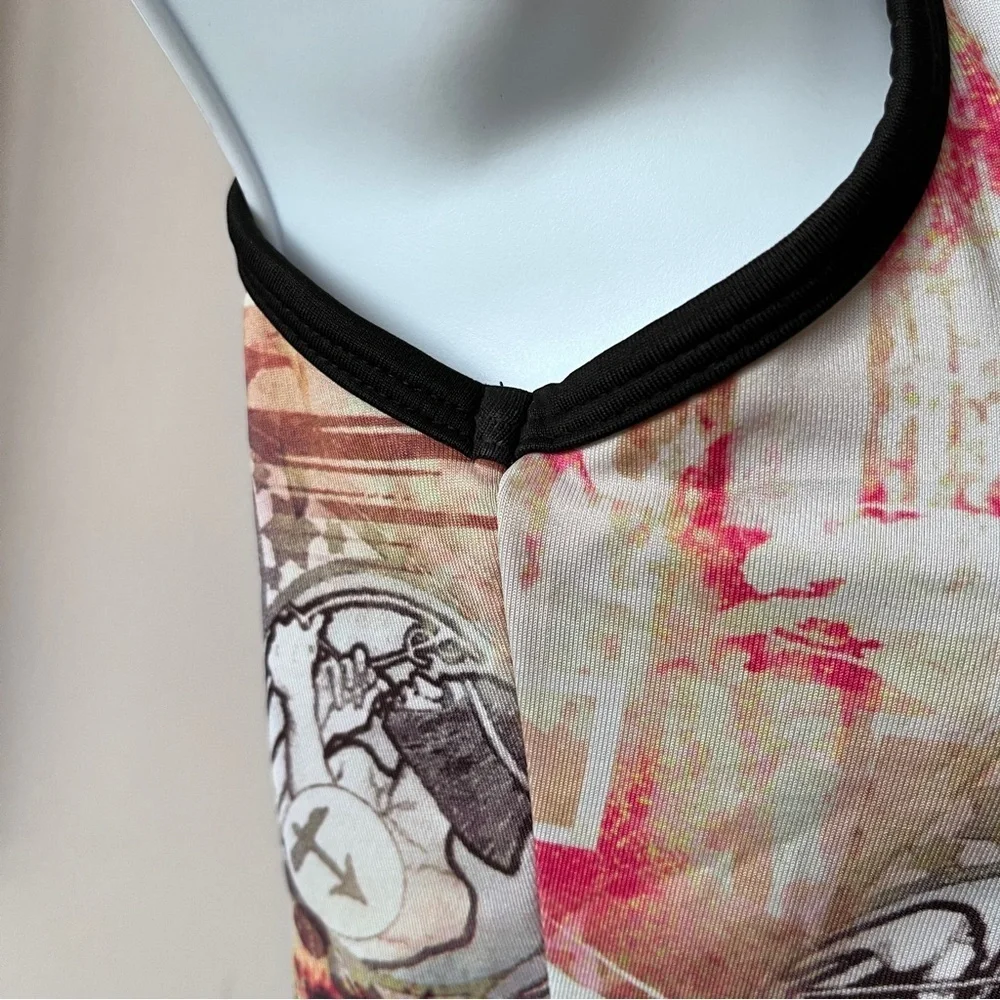 Y2K So Sporty Zodiac Printed Stretch Tank Top Size S